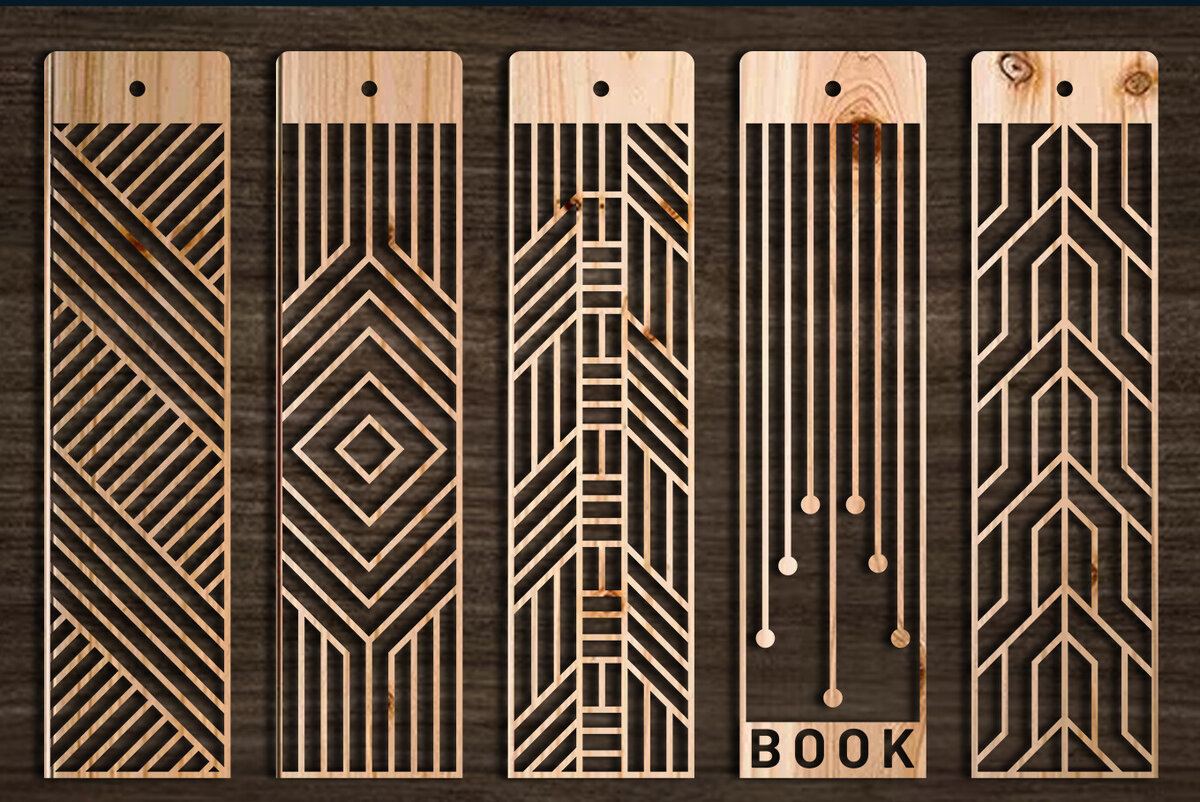 Σετ των 2 Intra απο ξύλο plywood 3mm-4mm πάχος Σελιδοδείκτης  Set Δίασταση 10x20 cm INTRAFABR-103890650