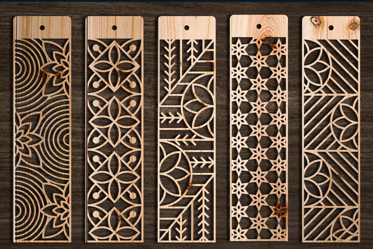 Σετ των 2 Intra απο ξύλο plywood 3mm-4mm πάχος Σελιδοδείκτης  Set Δίασταση 15x15 cm INTRAFABR-103890947