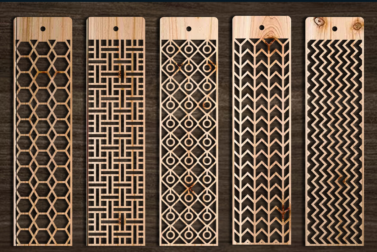 Σετ των 2 Intra απο ξύλο plywood 3mm-4mm πάχος Σελιδοδείκτης  Set Δίασταση 10x20 cm INTRAFABR-103891328