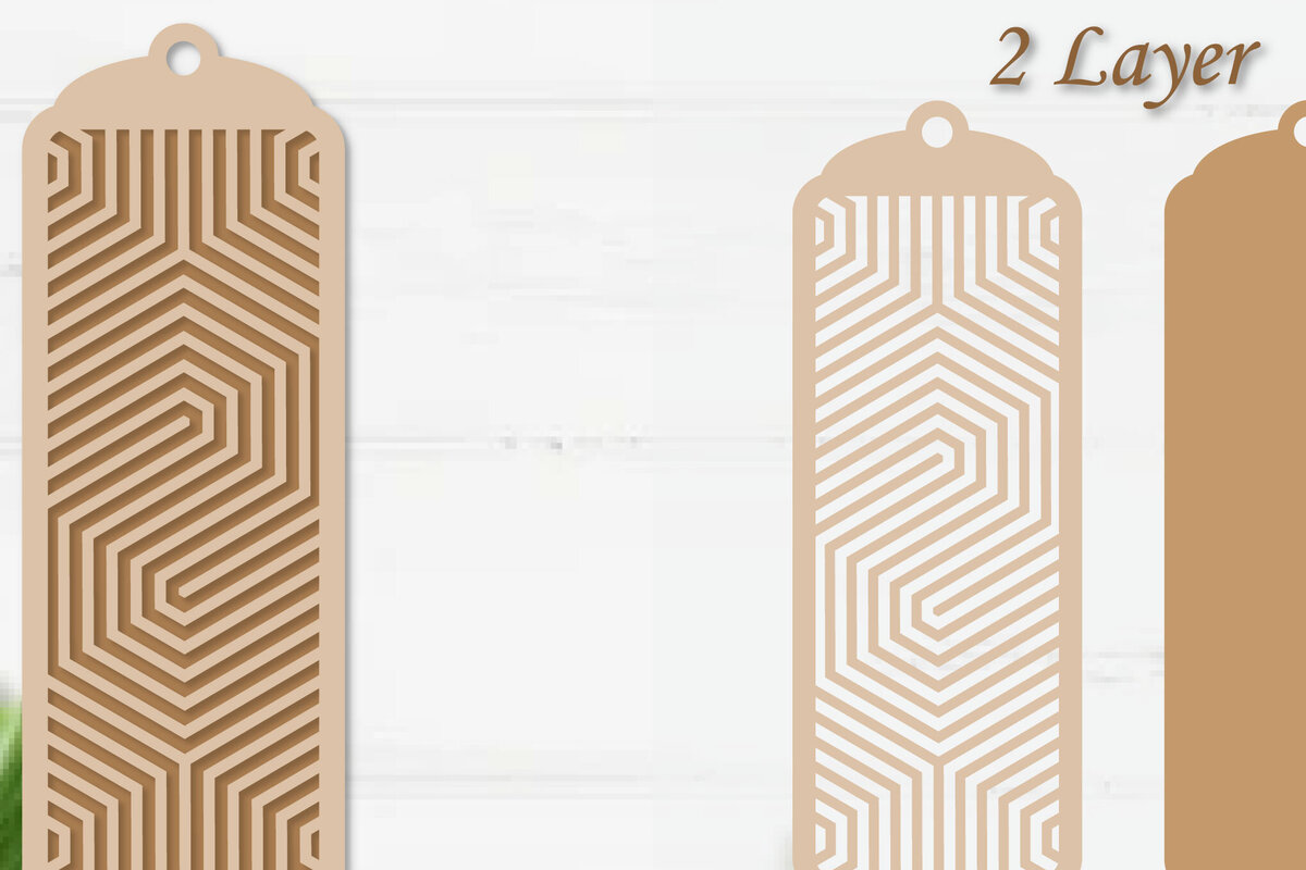 Σετ των 2 Intra απο ξύλο plywood 3mm-4mm πάχος Σελιδοδείκτης κοπής με λέιζερ με στρώσεις χαρτιού Δίασταση 10x20 cm INTRAFABR-94225717