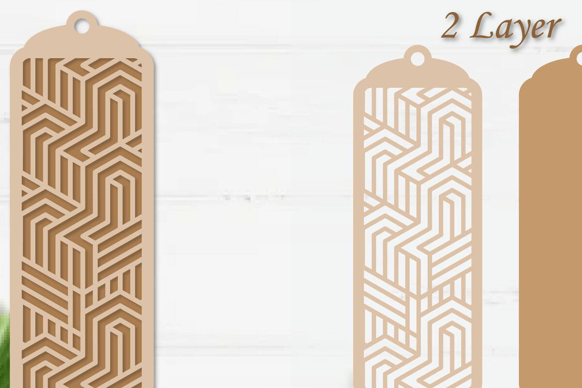 Σετ των 2 Intra απο ξύλο plywood 3mm-4mm πάχος Σελιδοδείκτης κοπής με λέιζερ με στρώσεις χαρτιού Δίασταση 10x20 cm INTRAFABR-94225244