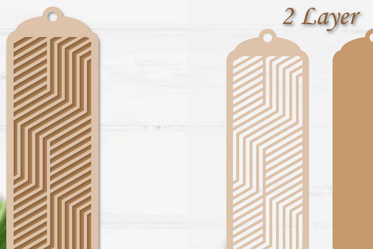 Σετ των 2 Intra απο ξύλο plywood 3mm-4mm πάχος Σελιδοδείκτης κοπής με λέιζερ με στρώσεις χαρτιού Δίασταση 10x20 cm INTRAFABR-94225501