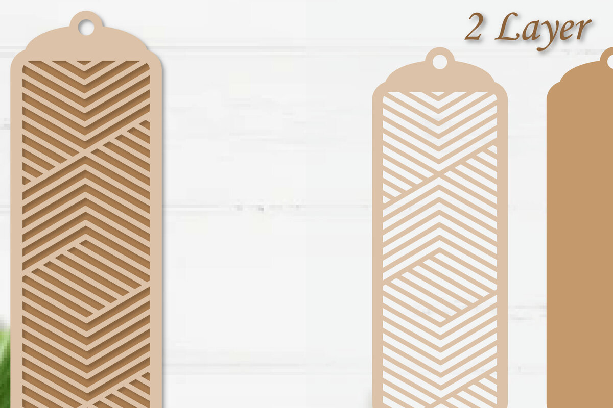 Σετ των 3 Intra απο ξύλο plywood 3mm-4mm πάχος Σελιδοδείκτης κοπής με λέιζερ με στρώσεις χαρτιού Δίασταση 10x20 cm INTRAFABR-94225644