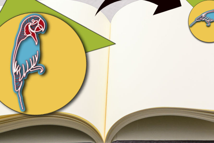 Σετ των 2 Intra απο ξύλο plywood 3mm-4mm πάχος Σελιδοδείκτης Παπαγάλος Δίασταση 10x20 cm INTRAFABR-24797070