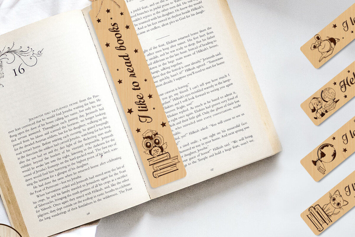 Σετ των 2 Intra απο ξύλο plywood 3mm-4mm πάχος σελιδοδεικτών, Back to School Crafts Δίασταση 15x15 cm INTRAFABR-76587512