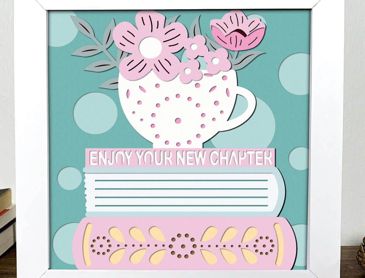 Σετ των 3 Intra απο ξύλο plywood 3mm-4mm πάχος Βιβλία και τσάι 3D Shadow Box Δίασταση 7x7 cm INTRAFABR-96656808