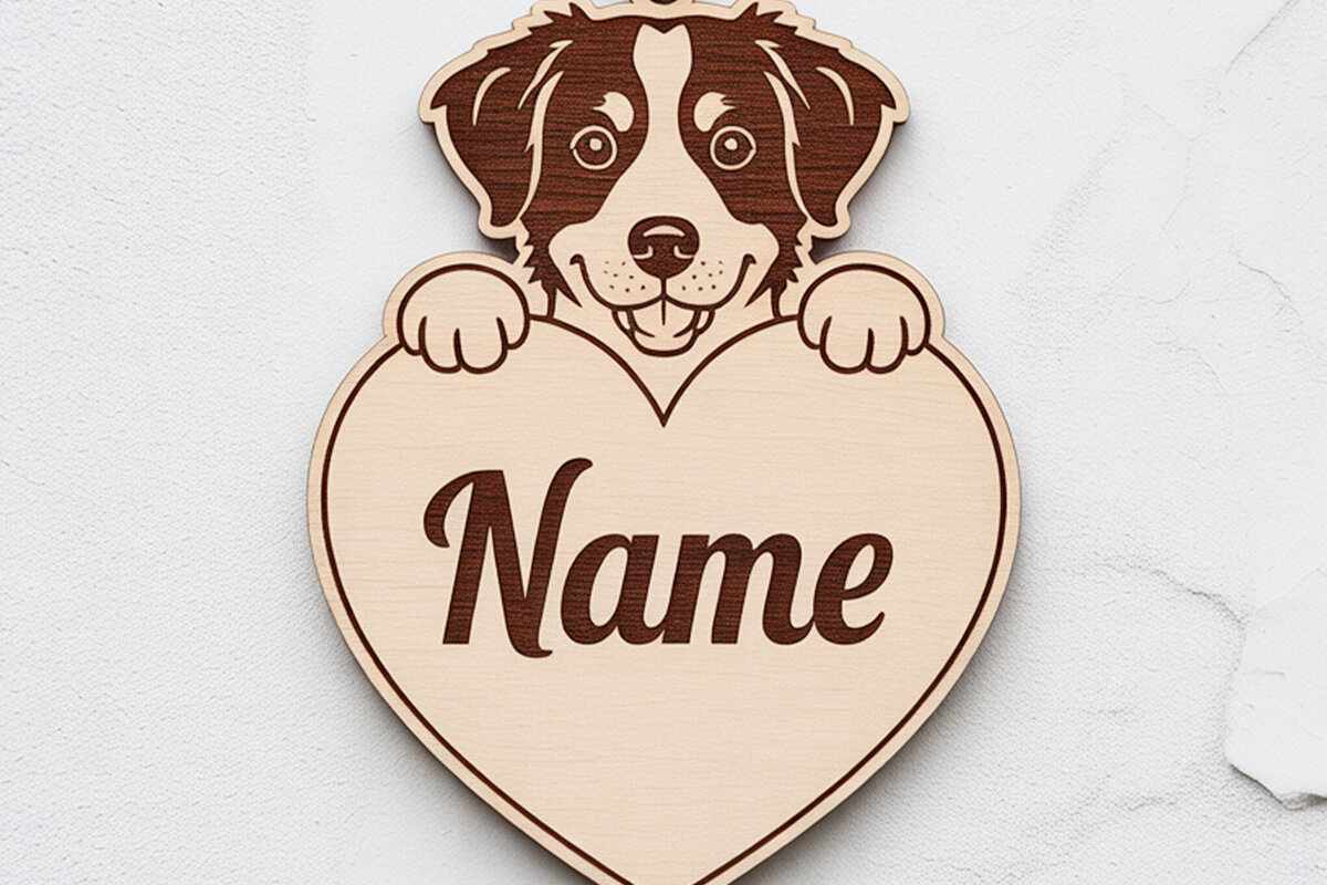 Σετ των 3 Intra απο ξύλο plywood 3mm-4mm πάχος Μπρελόκ Border Collie Dog Δίασταση 6x6 cm INTRAFABR-122244982