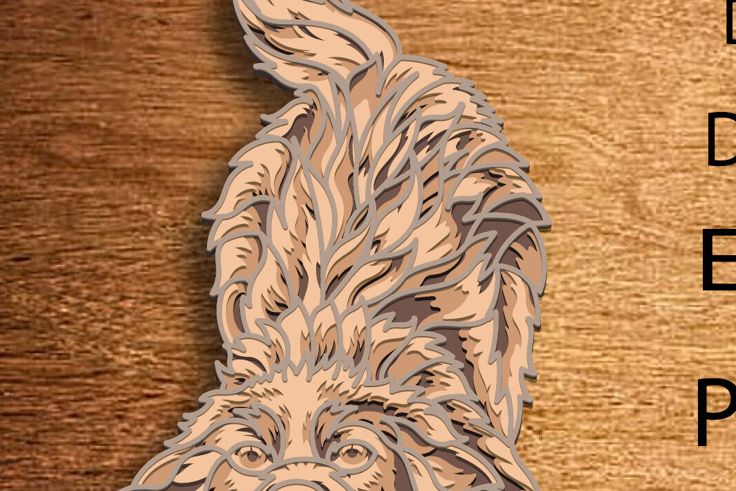 Σετ των 2 Intra απο ξύλο plywood 3mm-4mm πάχος Border Collie Dog Multilayer /Vector Δίασταση 30x20 cm INTRAFABR-83507768