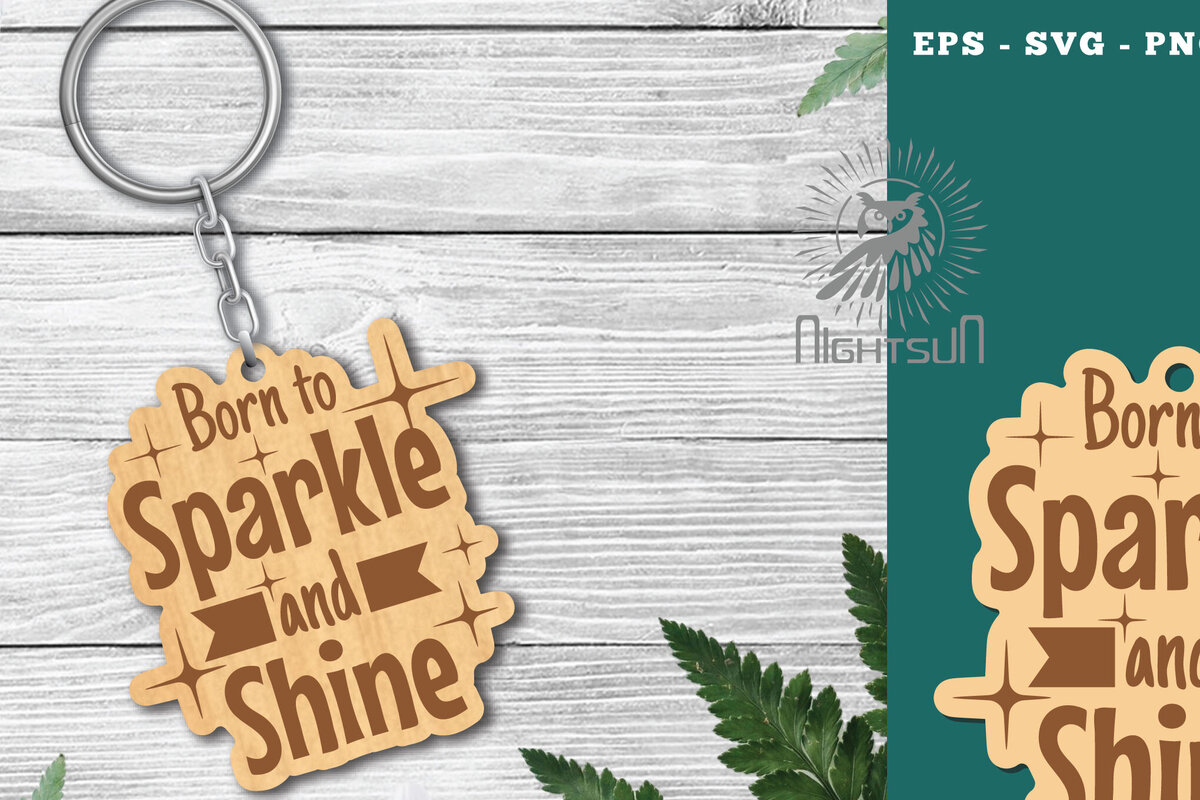Σετ των 3 Intra απο ξύλο plywood 3mm-4mm πάχος Γεννημένος στο Sparkle and Shine Δίασταση 15x15 cm INTRAFABR-118401383