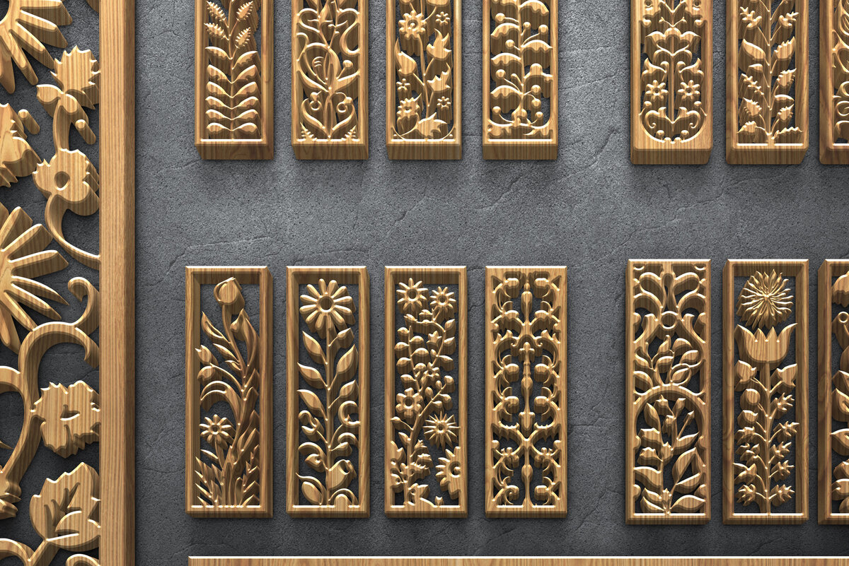 Intra απο ξύλο plywood 3mm-4mm πάχος κοπής βοτανικών λουλουδιών Δίασταση 3200x7200 cm INTRAFABR-124642211