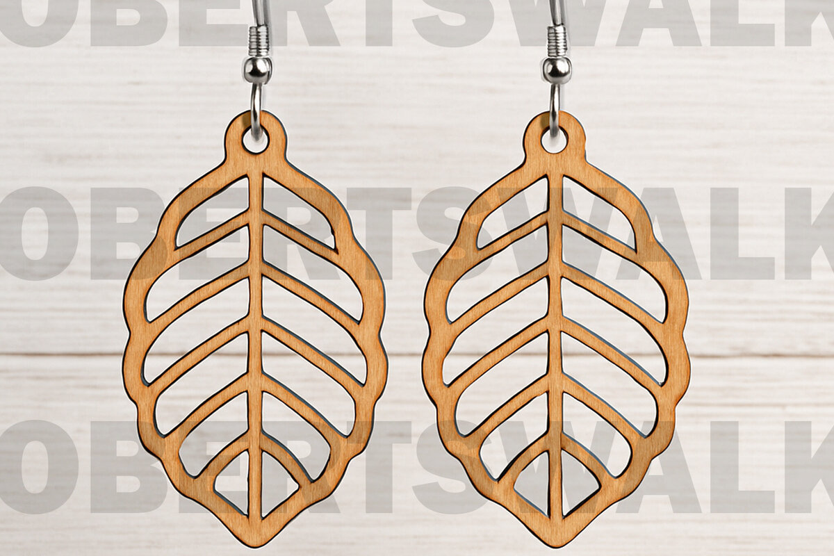 Σετ των 3 Intra απο ξύλο plywood 3mm-4mm πάχος Botanical Hollow Leaf Δίασταση 6x6 cm INTRAFABR-123755747