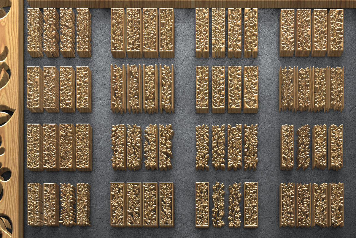 Intra απο ξύλο plywood 3mm-4mm πάχος Botanical Stripe  Δίασταση 3200x7200 cm INTRAFABR-125106121