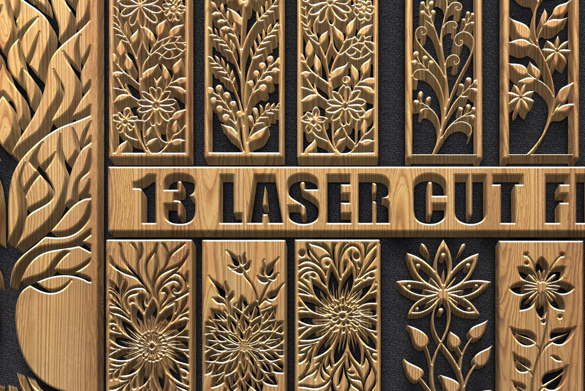 Intra απο ξύλο plywood 3mm-4mm πάχος Δέσμη πάνελ κοπής βοτανικού δέντρου και λουλουδιών Δίασταση 3600x5400 cm INTRAFABR-122443817