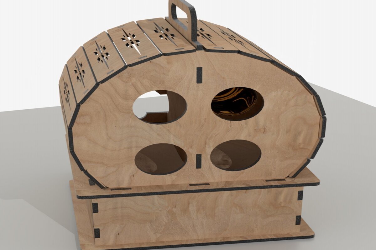 Σετ των 3 Intra απο ξύλο plywood 3mm-4mm πάχος Στήριγμα Μπαρ Μπουκαλιών / Σχάρα κρασιού Δίασταση 6x6 cm INTRAFABR-113817682