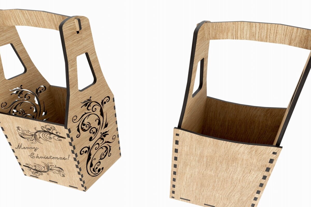 Intra απο ξύλο plywood 3mm-4mm πάχος Bottle Box 2 Type  Δίασταση 15x15 cm INTRAFABR-113817773