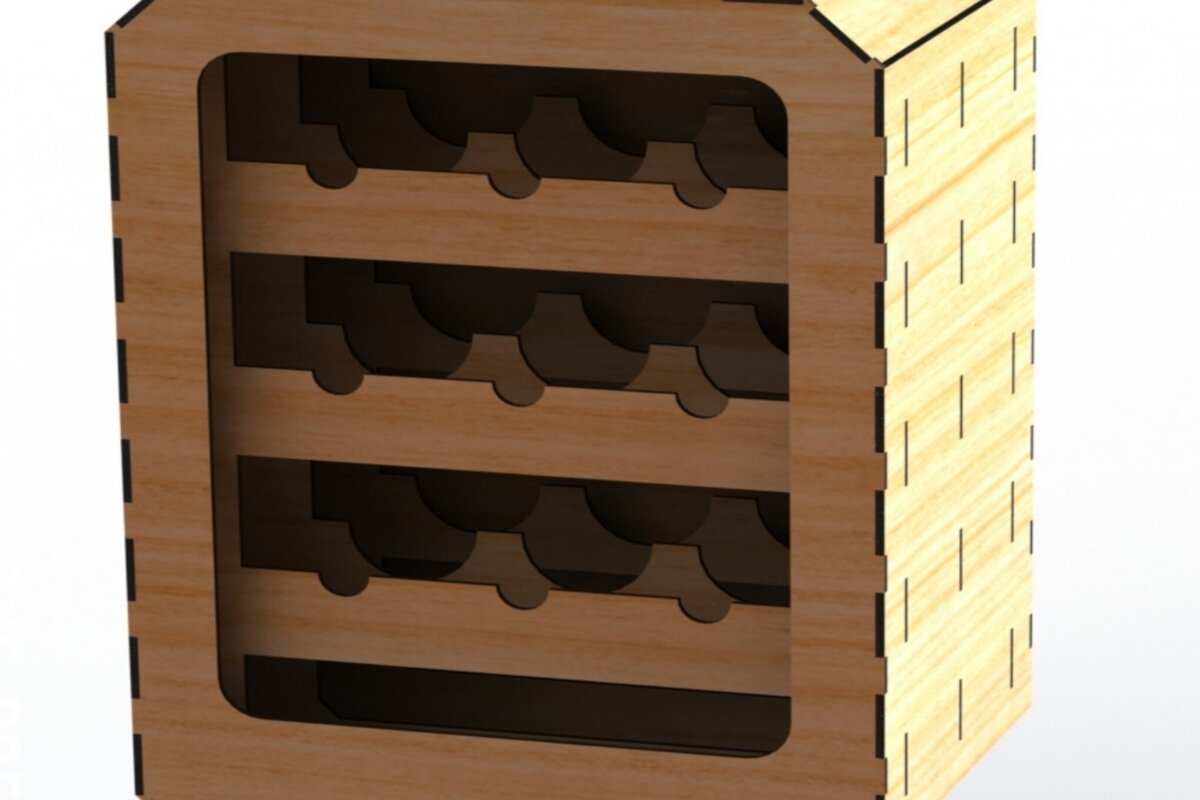 Σετ των 2 Intra απο ξύλο plywood 3mm-4mm πάχος Bottle Mini Bar Holder 4 Type Δίασταση 15x15 cm INTRAFABR-113817862