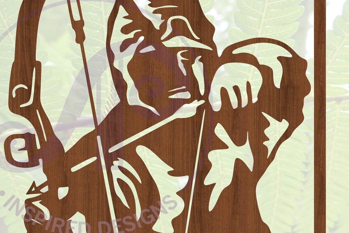 Intra απο ξύλο plywood 3mm-4mm πάχος περικοπής Sign Hunter Bow Hunter Δίασταση 30x20 cm INTRAFABR-68349856