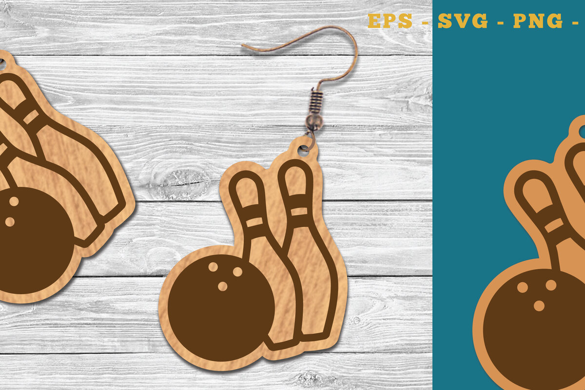 Σετ των 3 Intra απο ξύλο plywood 3mm-4mm πάχος Σκουλαρίκια Bowling Ball Δίασταση 3x3 cm INTRAFABR-111469326