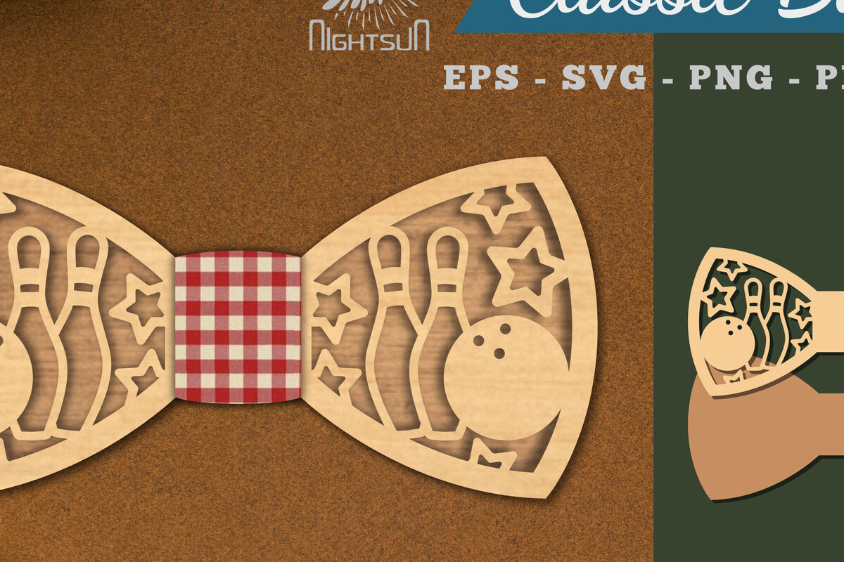 Σετ των 2 Intra απο ξύλο plywood 3mm-4mm πάχος Bowling Bowtie Δίασταση 15x15 cm INTRAFABR-112552573