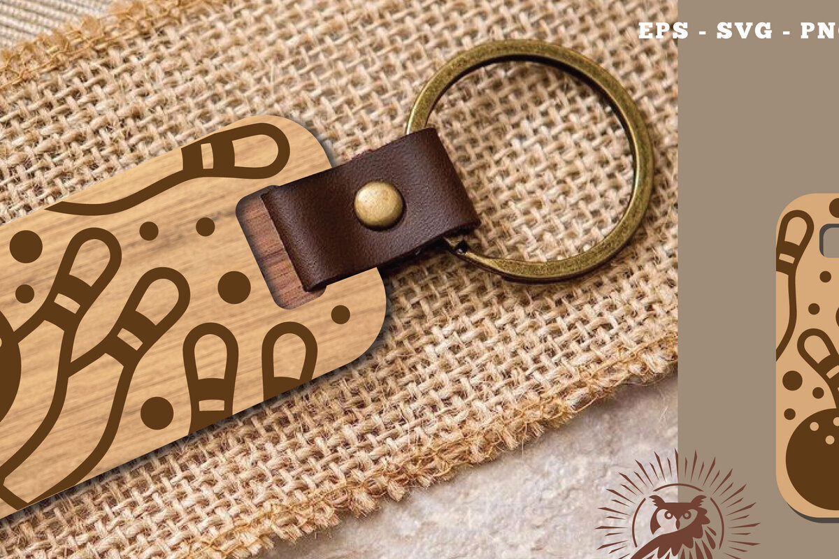 Σετ των 3 Intra απο ξύλο plywood 3mm-4mm πάχος Μπρελόκ Bowling Δίασταση 6x6 cm INTRAFABR-116153608