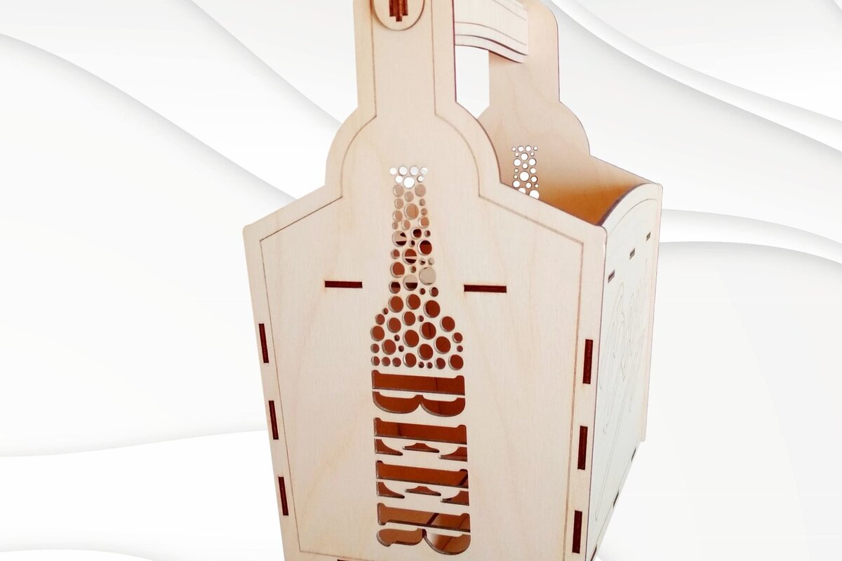 Intra απο ξύλο plywood 3mm-4mm πάχος Κουτί τσάντα για μπύρα, διάνυσμα μοτίβο κοπής Δίασταση 15x15 cm INTRAFABR-33693158