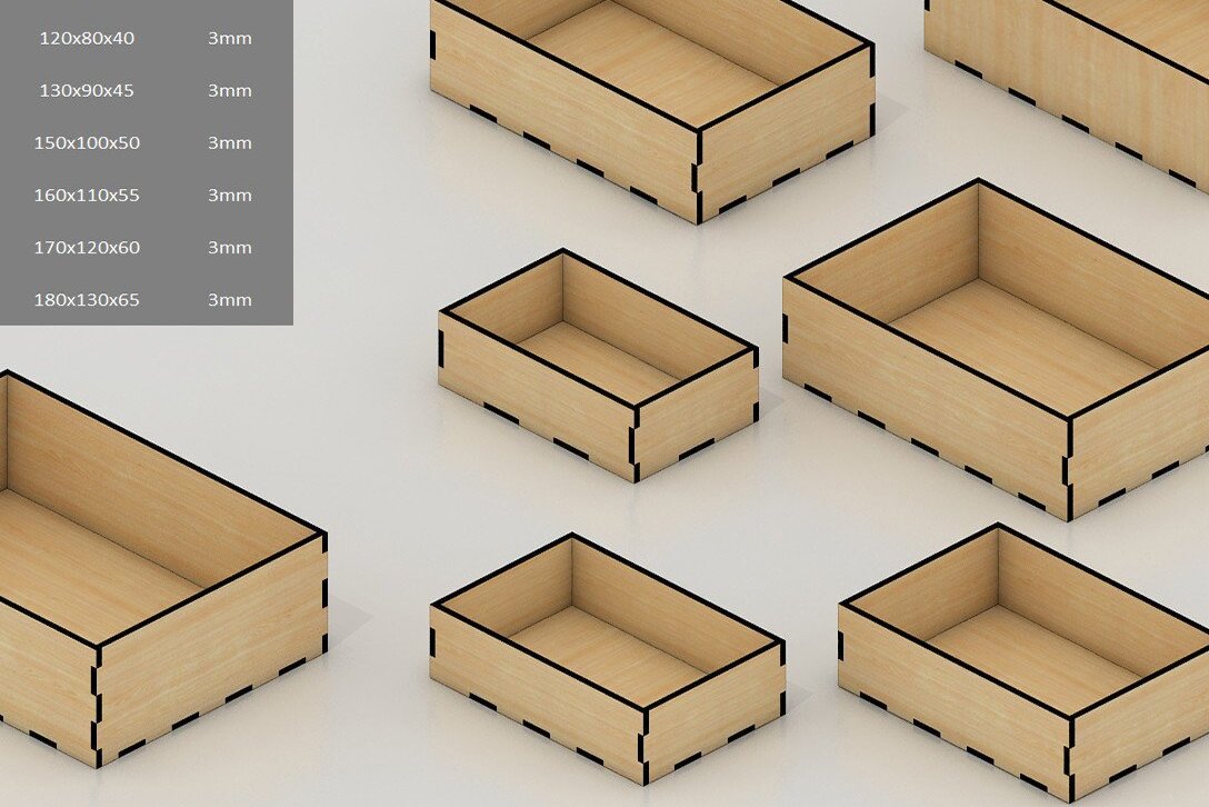 Σετ των 2 Intra απο ξύλο plywood 3mm-4mm πάχος Box Templates διανυσματικά 049 Δίασταση 15x15 cm INTRAFABR-34648090