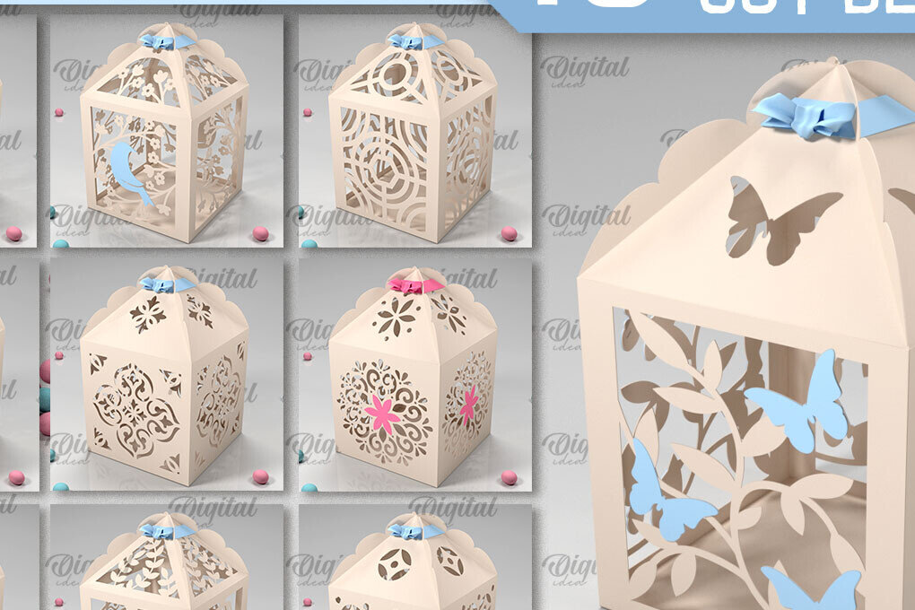 Σετ των 3 Intra απο ξύλο plywood 3mm-4mm πάχος Box Paper Cut . 3D κουτί δώρου Δίασταση 10x10 cm INTRAFABR-90264526