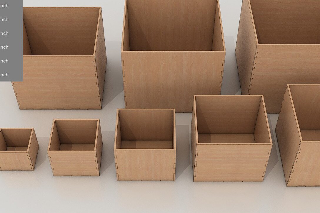 Σετ των 3 Intra απο ξύλο plywood 3mm-4mm πάχος Πρότυπα Box, Cut  046 Δίασταση 8x8 cm INTRAFABR-34647394