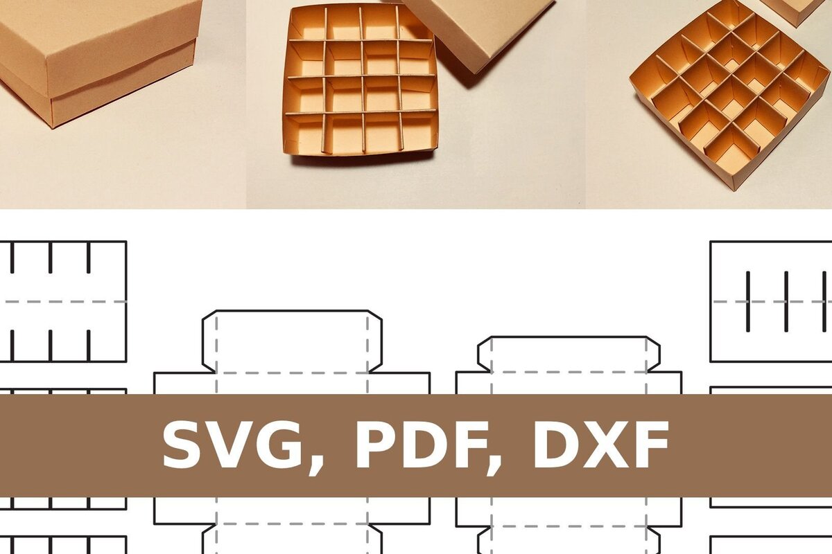 Σετ των 2 Intra απο ξύλο plywood 3mm-4mm πάχος Κουτί με θήκες Δίασταση 15x15 cm INTRAFABR-33522330