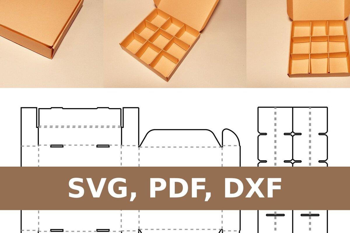 Σετ των 2 Intra απο ξύλο plywood 3mm-4mm πάχος Κουτί με διαχωριστικά Δίασταση 15x15 cm INTRAFABR-33523103