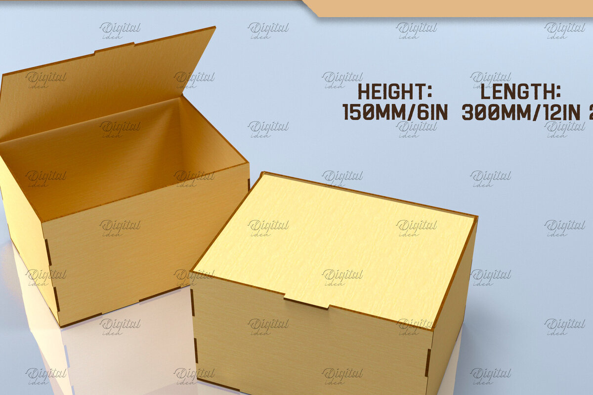 Intra απο ξύλο plywood 3mm-4mm πάχος Κουτί με αναποδογυρισμένο καπάκι. Τρισδιάστατη Δίασταση 30x20 cm INTRAFABR-83494246