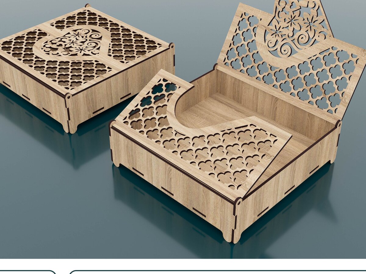 Σετ των 2 Intra απο ξύλο plywood 3mm-4mm πάχος Κουτί με Καπάκι Wood  Δίασταση 15x15 cm INTRAFABR-47679325