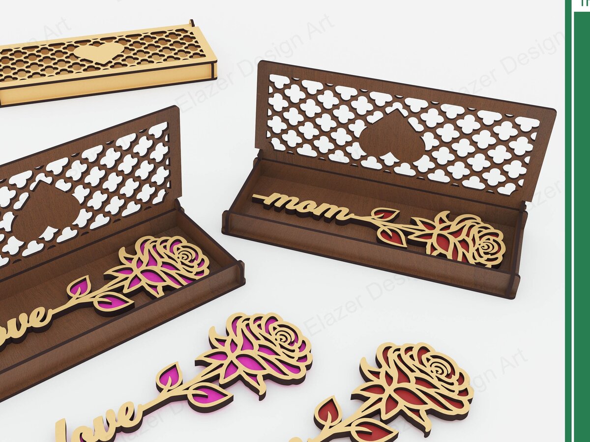 Σετ των 3 Intra απο ξύλο plywood 3mm-4mm πάχος Συσκευασμένα δώρο λουλουδιών Cut  Δίασταση 9x0 cm INTRAFABR-72392511