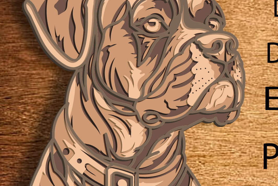 Intra απο ξύλο plywood 3mm-4mm πάχος Boxer Dog Multilayer /Vector Dog/Laye Δίασταση 30x20 cm INTRAFABR-82353523