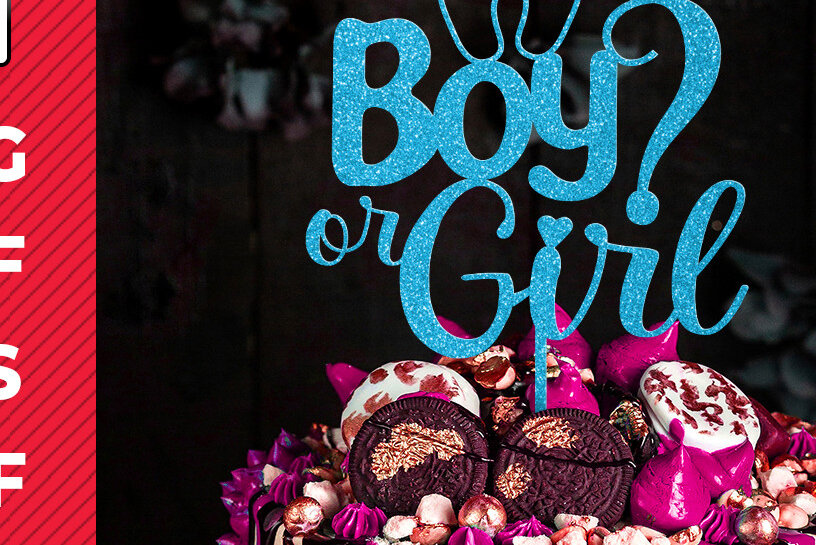 Intra απο ξύλο plywood 3mm-4mm πάχος Boy or Girl Baby Cake Topper Δίασταση 30x20 cm INTRAFABR-28976294