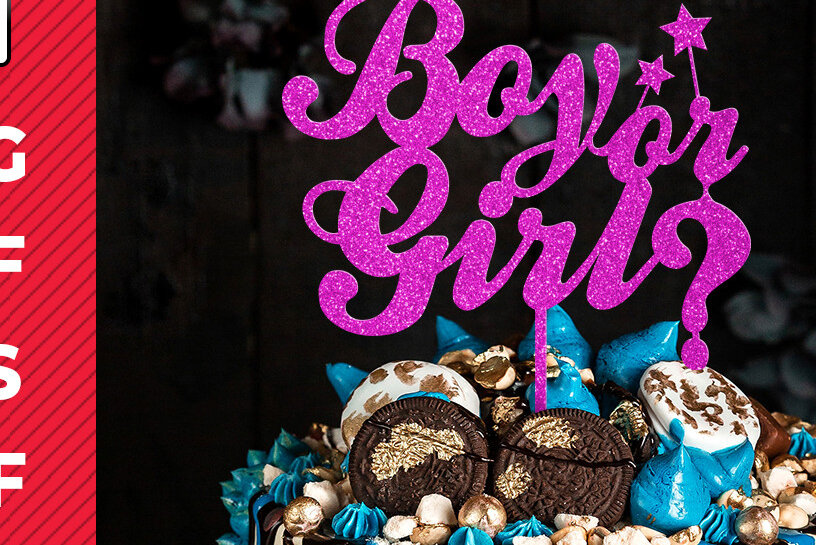 Intra απο ξύλο plywood 3mm-4mm πάχος Αγόρι ή κορίτσι Baby Shower Cake Topper Δίασταση 30x20 cm INTRAFABR-28548777