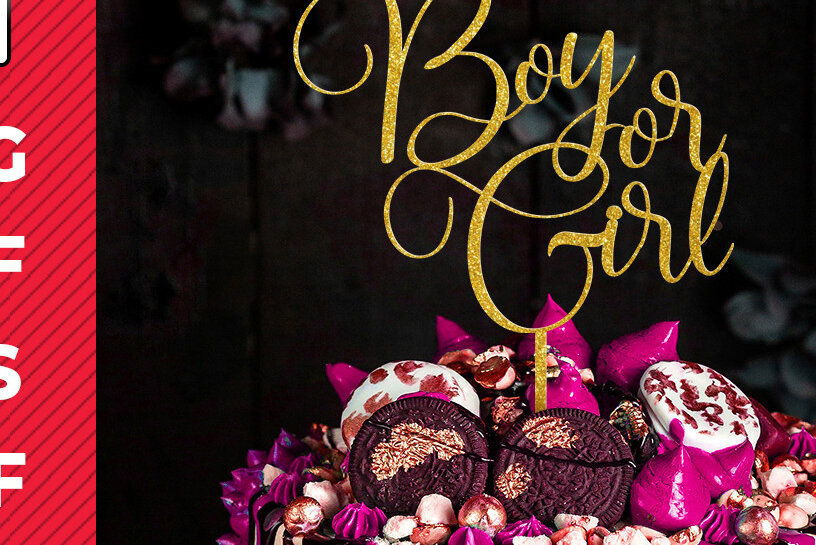 Intra απο ξύλο plywood 3mm-4mm πάχος Αγόρι ή κορίτσι Baby Shower Cake Topper Δίασταση 30x20 cm INTRAFABR-28548800