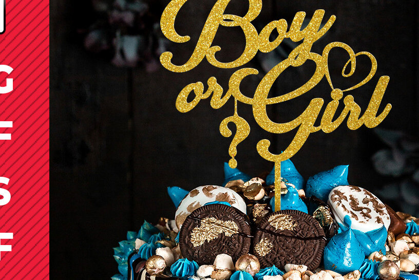 Intra απο ξύλο plywood 3mm-4mm πάχος Αγόρι ή κορίτσι Baby Shower Cake Topper Δίασταση 30x20 cm INTRAFABR-28548954