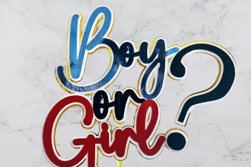 Σετ των 3 Intra απο ξύλο plywood 3mm-4mm πάχος Αγόρι ή Κορίτσι Φύλο Αποκάλυψη Cake Topper Δίασταση 4x4 cm INTRAFABR-104464174