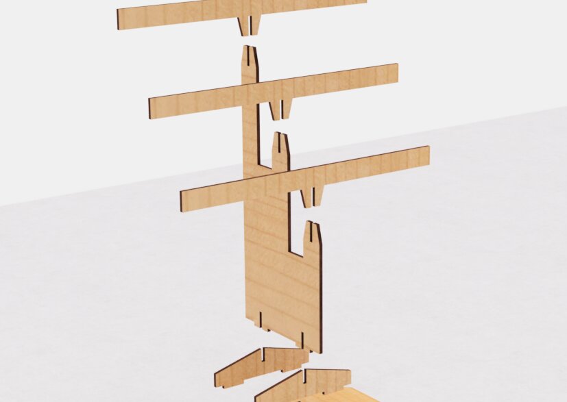 Σετ των 3 Intra απο ξύλο plywood 3mm-4mm πάχος Βραχιόλι και μπρελόκ με βάση κοπής με λέιζερ Δίασταση 3x3 cm INTRAFABR-122607117