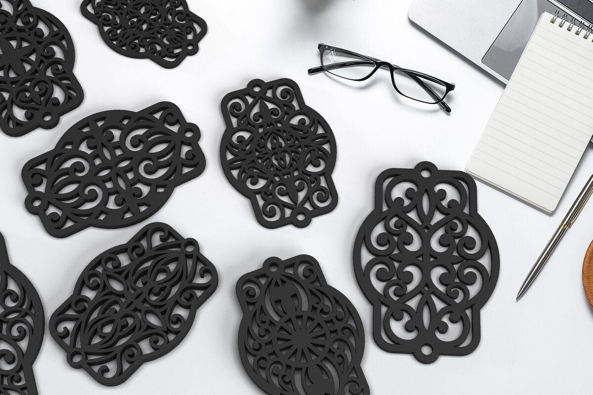 Σετ των 3 Intra απο ξύλο plywood 3mm-4mm πάχος Πρότυπο βραχιόλι κοπής με λέιζερ Δίασταση 5x5 cm INTRAFABR-72249128