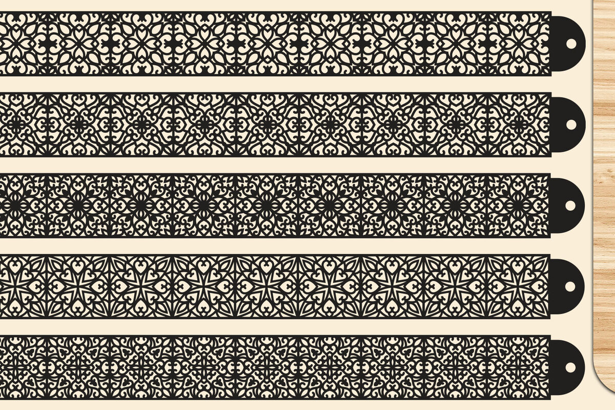 Σετ των 3 Intra απο ξύλο plywood 3mm-4mm πάχος Πρότυπο βραχιόλι κοπής με λέιζερ Δίασταση 5x5 cm INTRAFABR-71580157