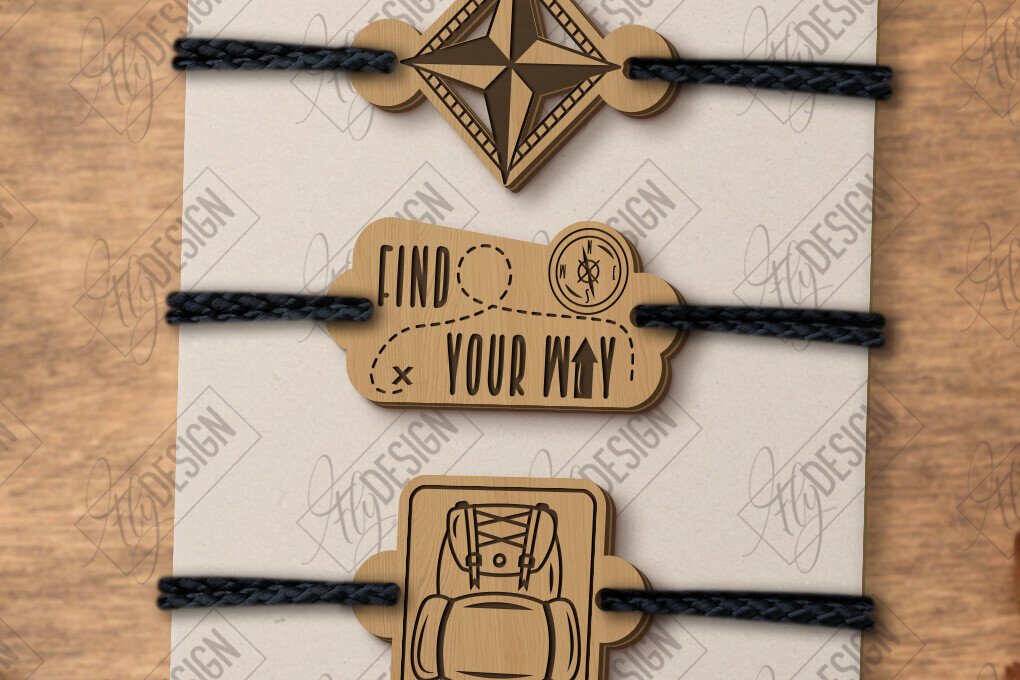 Σετ των 3 Intra απο ξύλο plywood 3mm-4mm πάχος Βραχιόλια Charm | Αξεσουάρ Δίασταση 5x5 cm INTRAFABR-123577541