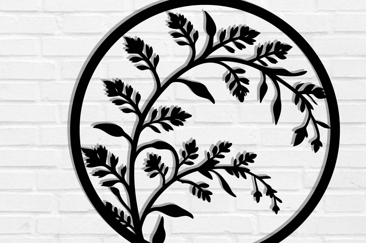 Intra απο ξύλο plywood 3mm-4mm πάχος Branch Metal Wall Art, Branch Δίασταση 40x40 cm INTRAFABR-119072724