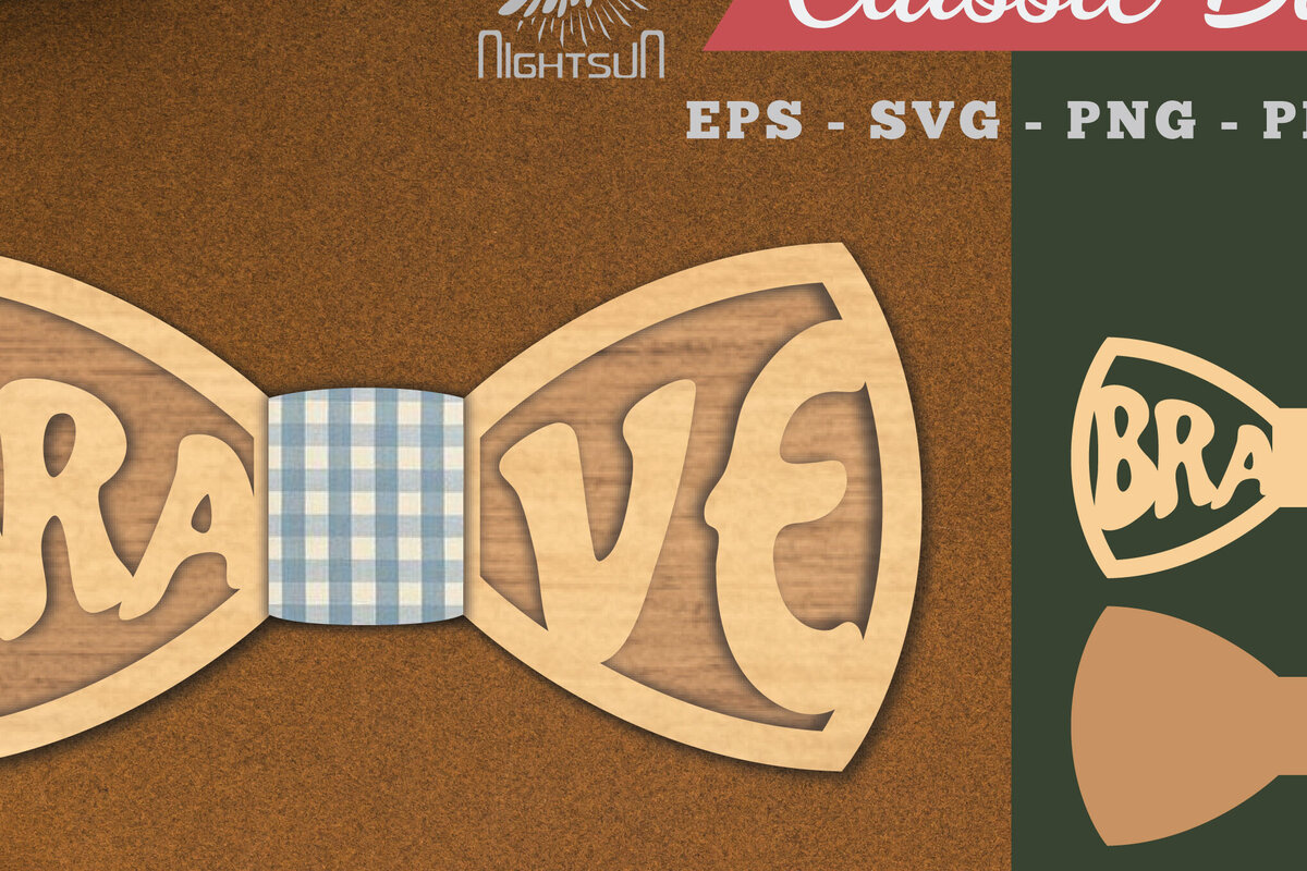 Σετ των 3 Intra απο ξύλο plywood 3mm-4mm πάχος Brave Bowtie Δίασταση 15x15 cm INTRAFABR-112130346