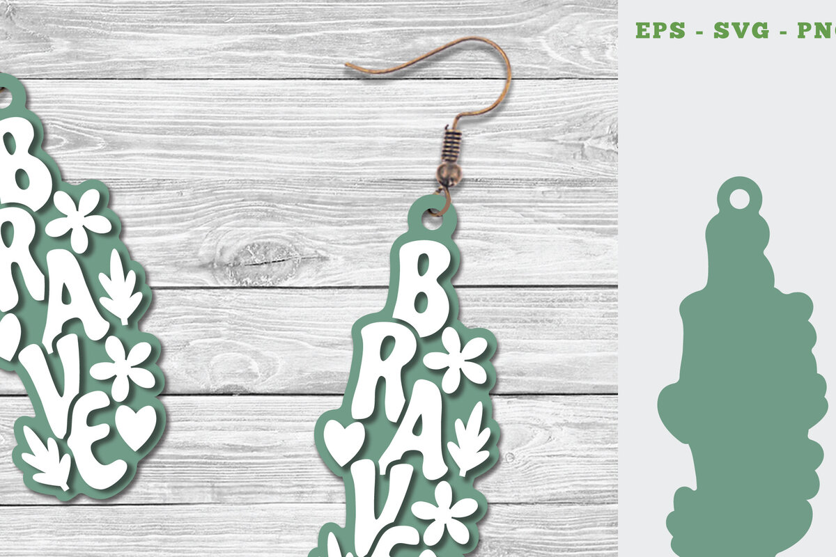 Σετ των 3 Intra απο ξύλο plywood 3mm-4mm πάχος Σκουλαρίκια Brave Cut  Δίασταση 3x3 cm INTRAFABR-111648054