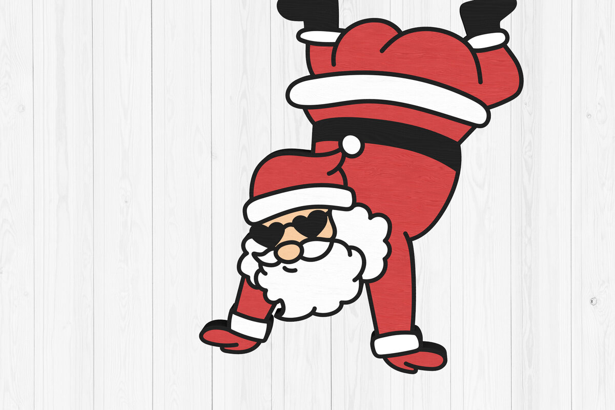 Σετ των 3 Intra απο ξύλο plywood 3mm-4mm πάχος Breakdancing Santa Στολίδι Δίασταση 8x8 cm INTRAFABR-109548253