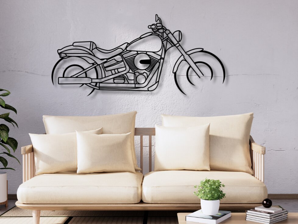 Σετ των 2 Intra απο ξύλο plywood 3mm-4mm πάχος Breakout Μοτοσικλέτα Σιλουέτα Δίασταση 15x15 cm INTRAFABR-113703170