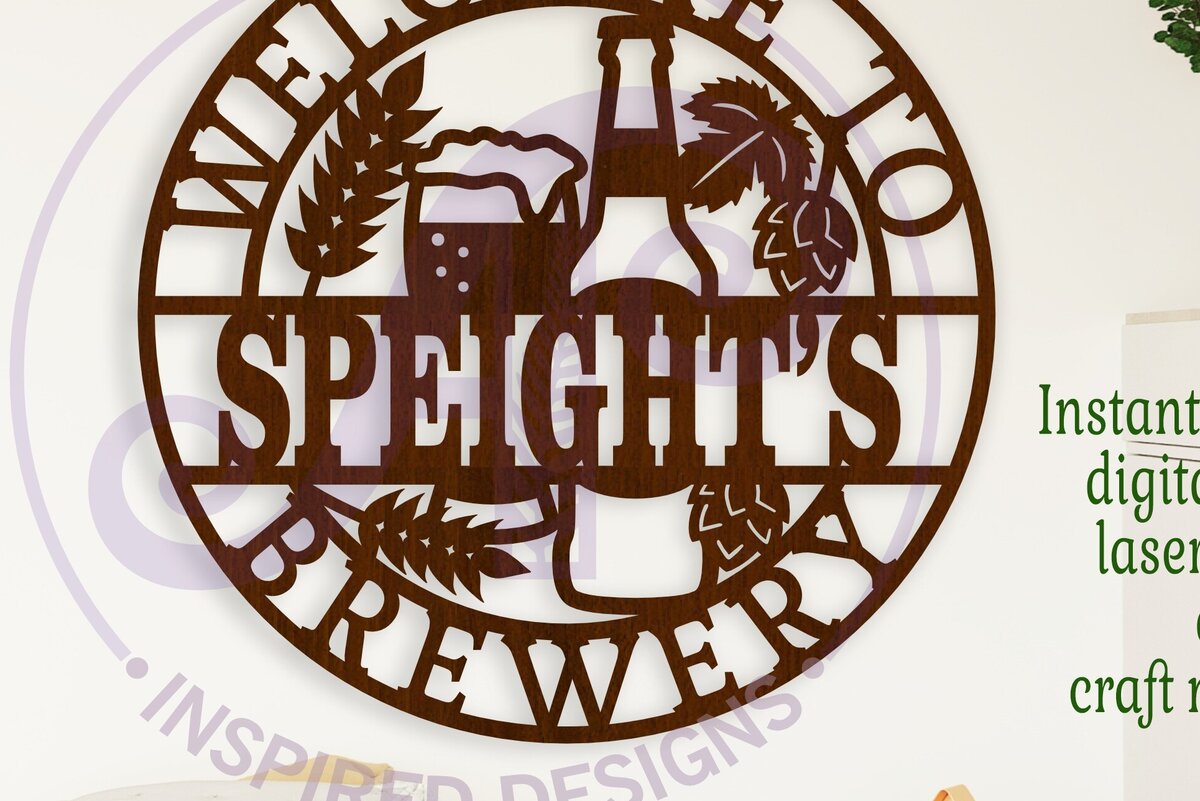 Σετ των 3 Intra απο ξύλο plywood 3mm-4mm πάχος Επιγραφή τοίχου με όνομα ζυθοποιίας, Δίασταση 10x10 cm INTRAFABR-113151361