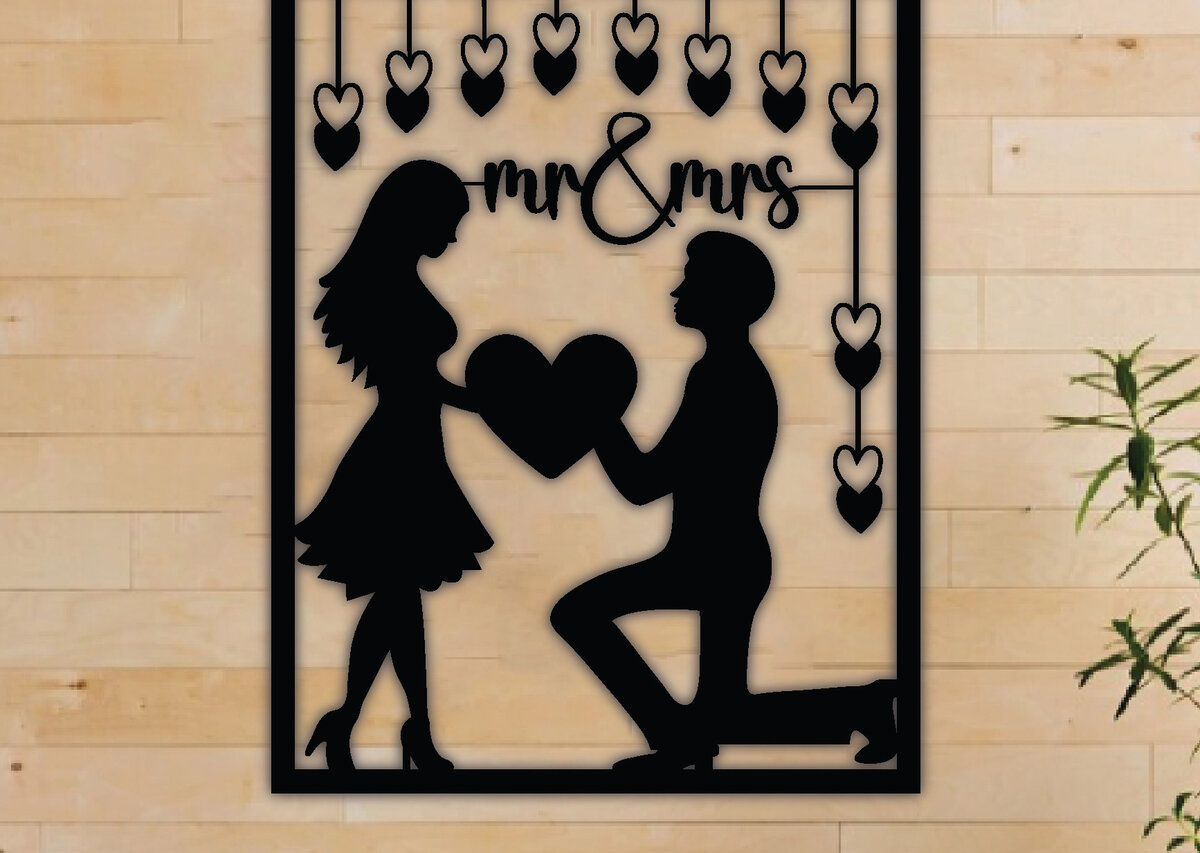 Intra απο ξύλο plywood 3mm-4mm πάχος για νύφη και γαμπρό, τέχνη τοίχου γάμου Δίασταση 40x40 cm INTRAFABR-68242585